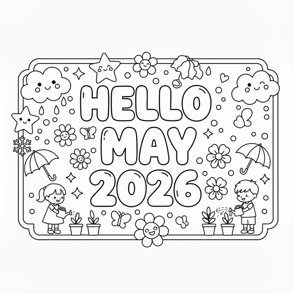 HELLO MONTHS: A Fun & Whimsical 2026 Coloring Adventure for Kids