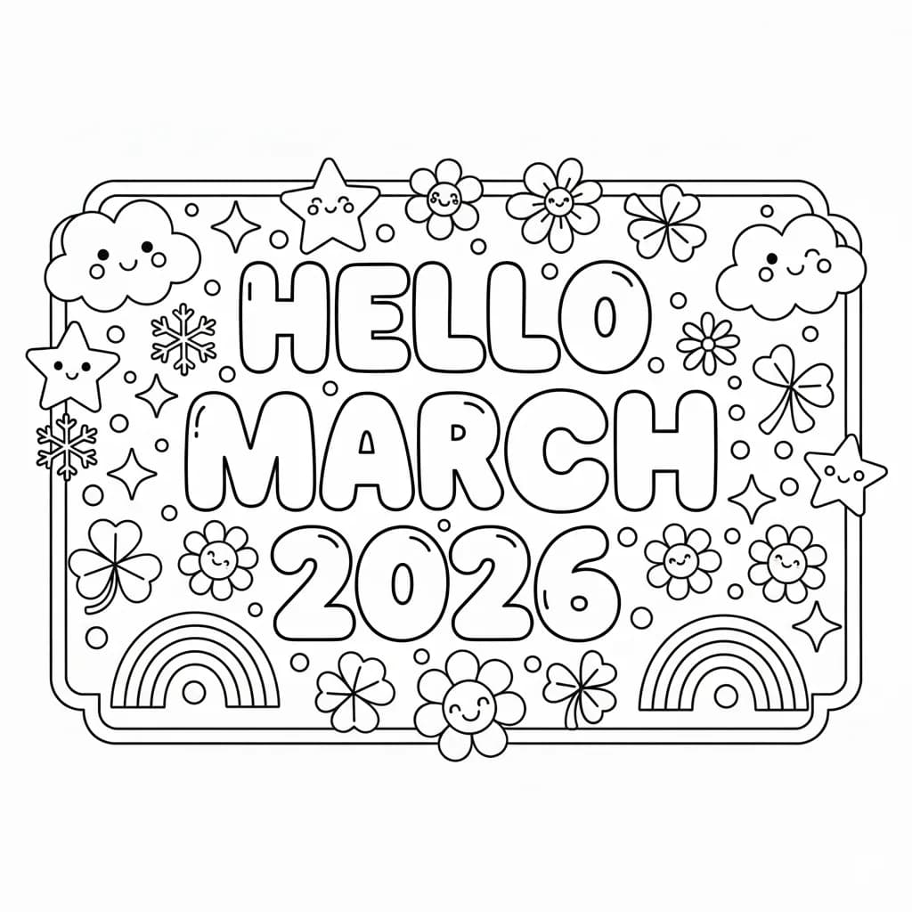 HELLO MONTHS: A Fun & Whimsical 2026 Coloring Adventure for Kids