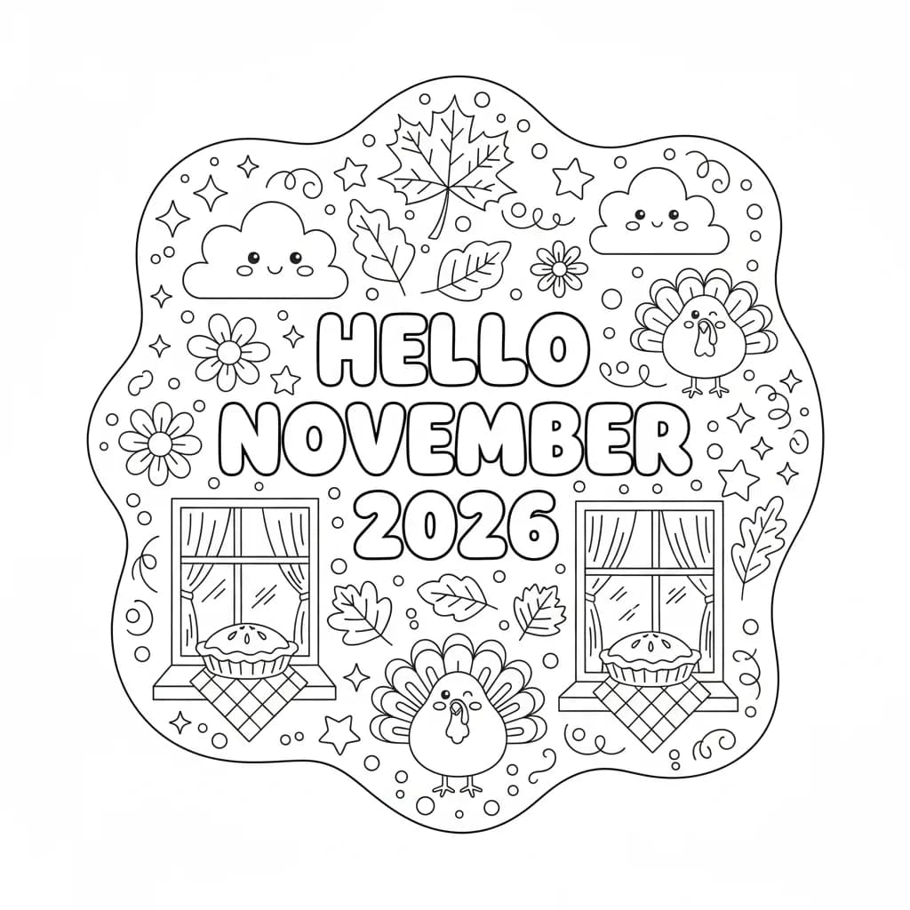 HELLO MONTHS: A Fun & Whimsical 2026 Coloring Adventure for Kids